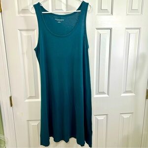 Soft Surroundings Teal Blue Sleeveless Cotton & Modal Blend Dress Size XL